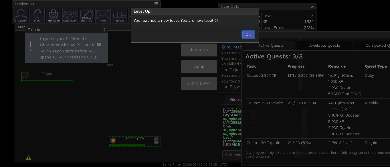 Nivel 6 alcanzado en Clickfight